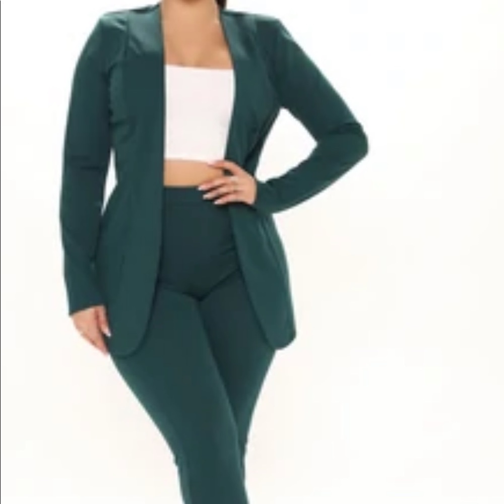 Pay it toward blazer set -hunter green
